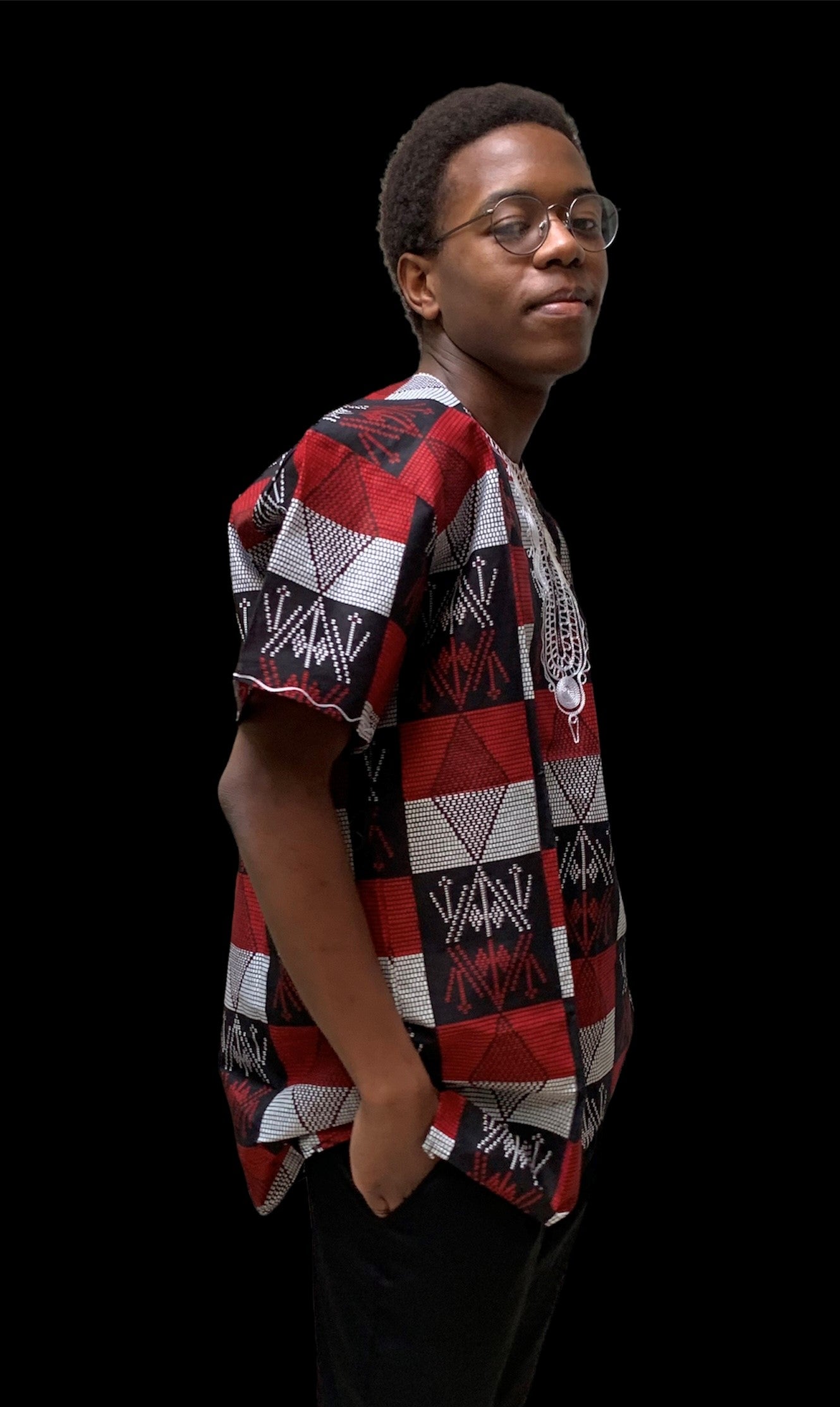 Embroidered African Print Dashiki