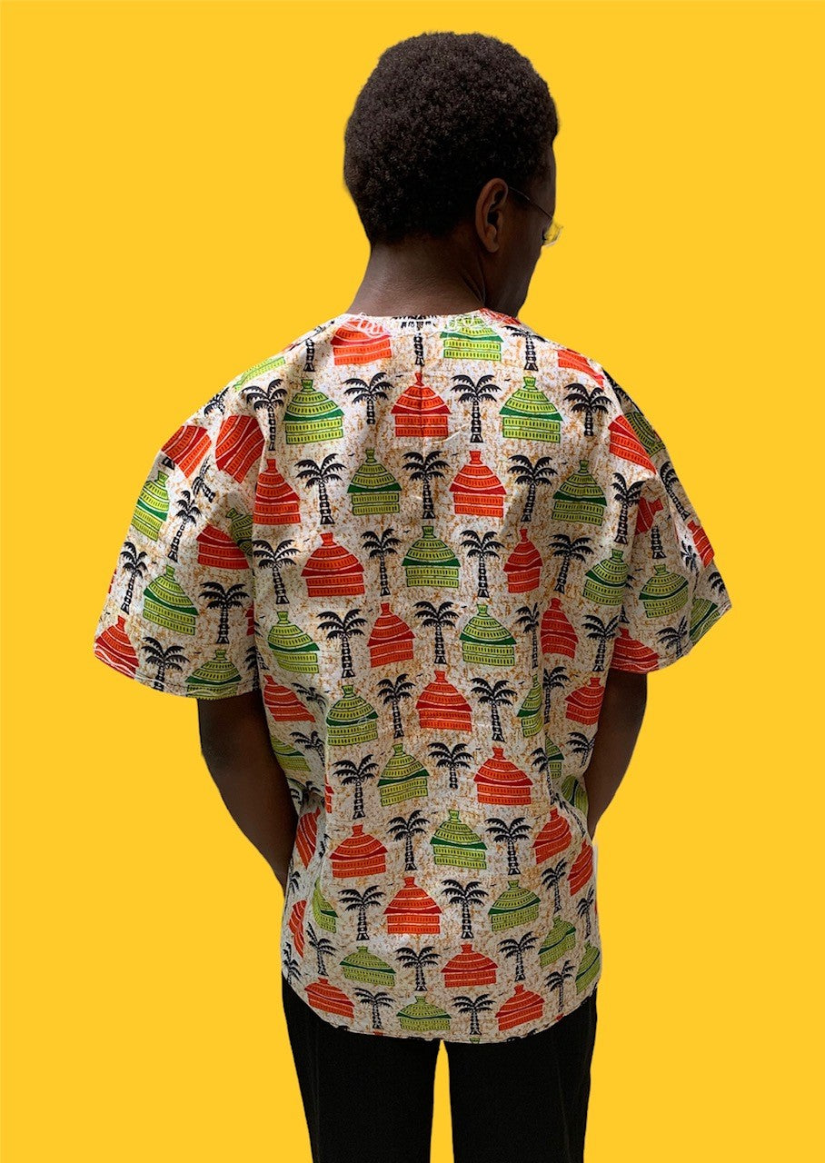 Embroidered African Print Dashiki