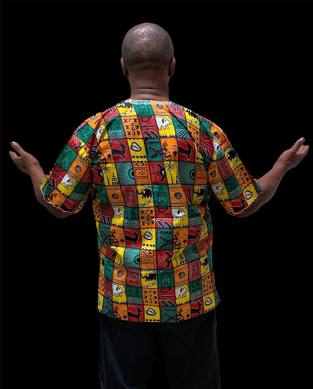 Embroidered African Print Dashiki