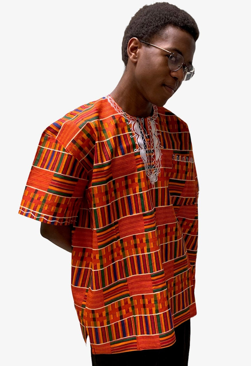 Embroidered African Print Dashiki