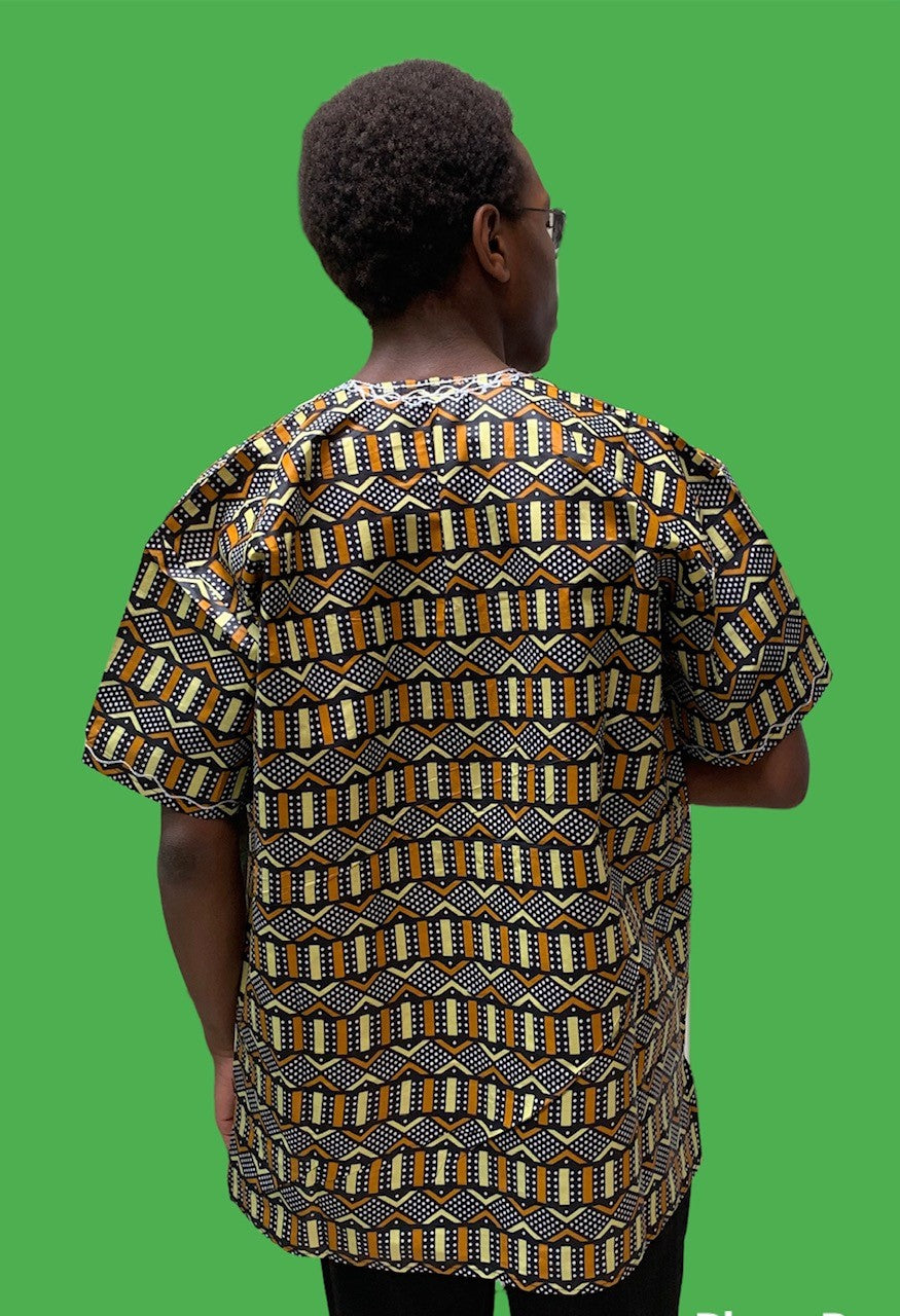 Embroidered African Print Dashiki