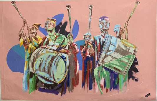 Exclusive - Abstract Art - African Drummer & Horn Blowers