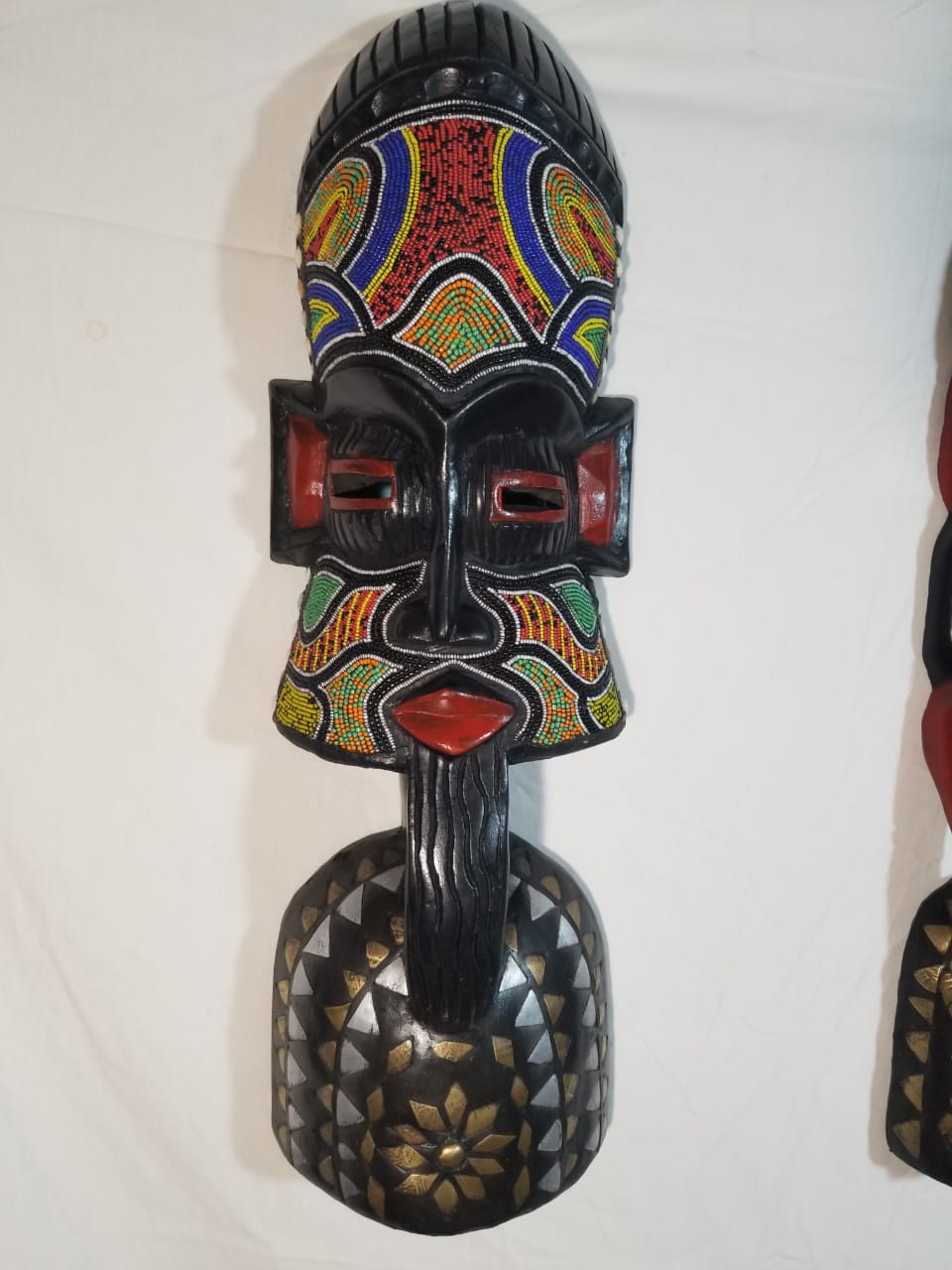 Exclusive - African Beaded King & Queen Mask