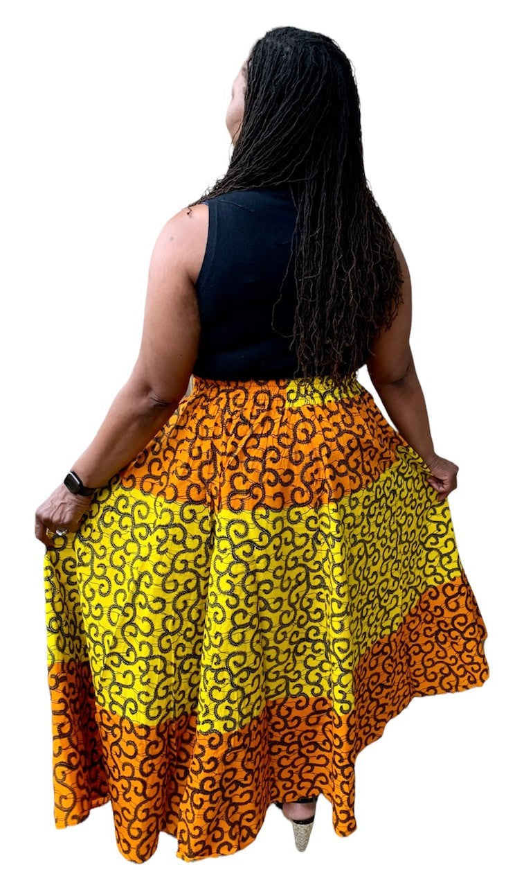 BUTTON DOWN 8 PANEL AUTHENTIC AFRICAN SKIRT