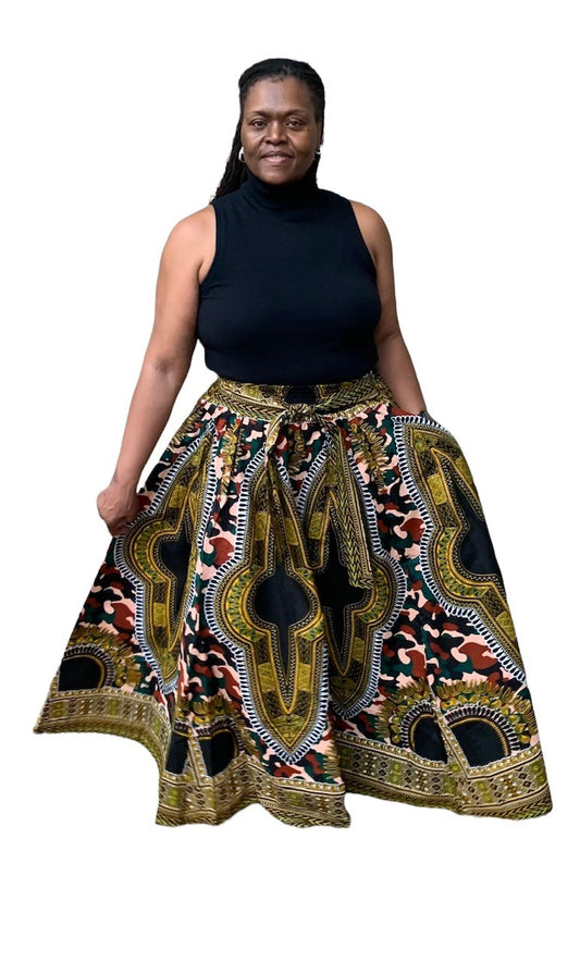 8 PANEL AFRICAN PRINT SKIRT - AUTHENTIC AFRICAN WAX