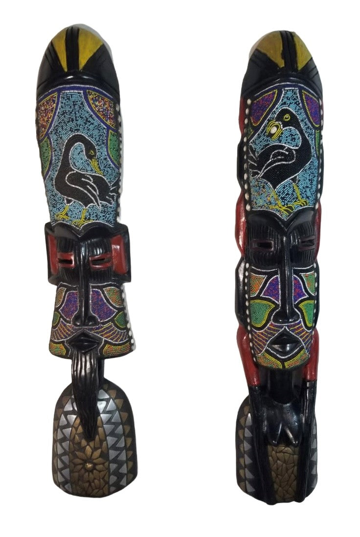 Exclusive - African Beaded Sankofa Symbol Mask