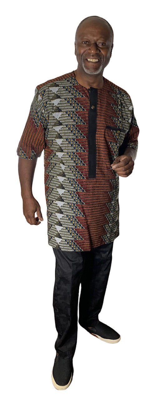 Men's 2 pc African Print Short Sleeves Suit